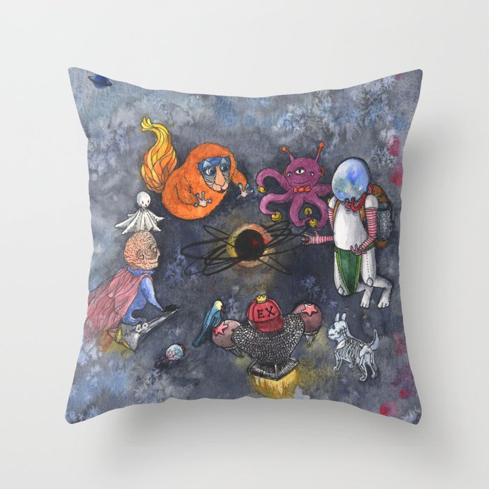 The great meeting for creation Throw Pillow