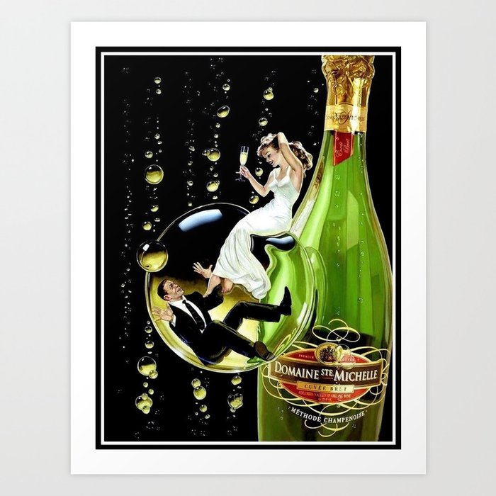 Vintage Domaine Ste. Brut Michelle Champagne Advertisement Poster ...