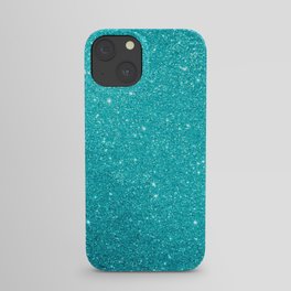 Teal Glitter Pattern iPhone Case