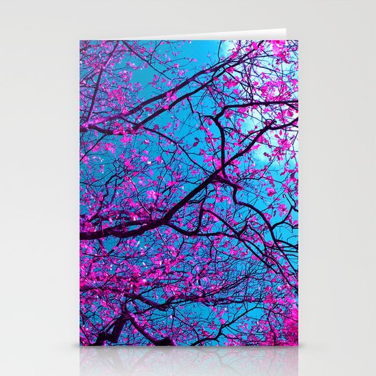purple tree XV Stationery Cards