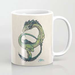 Rain Dragon by Amber Marine ~ Watercolor & Ink dragon/serpent art, (Copyright 2017) Coffee Mug