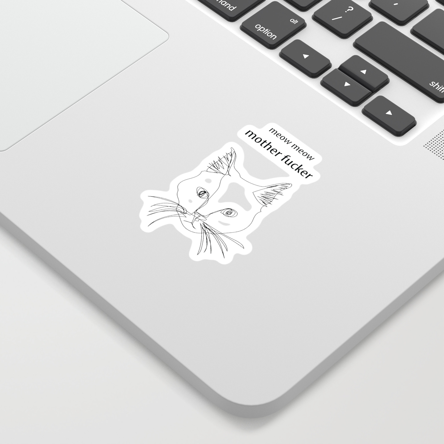 Cat Face Line Drawing Sticker By Chelseymuttz Society6