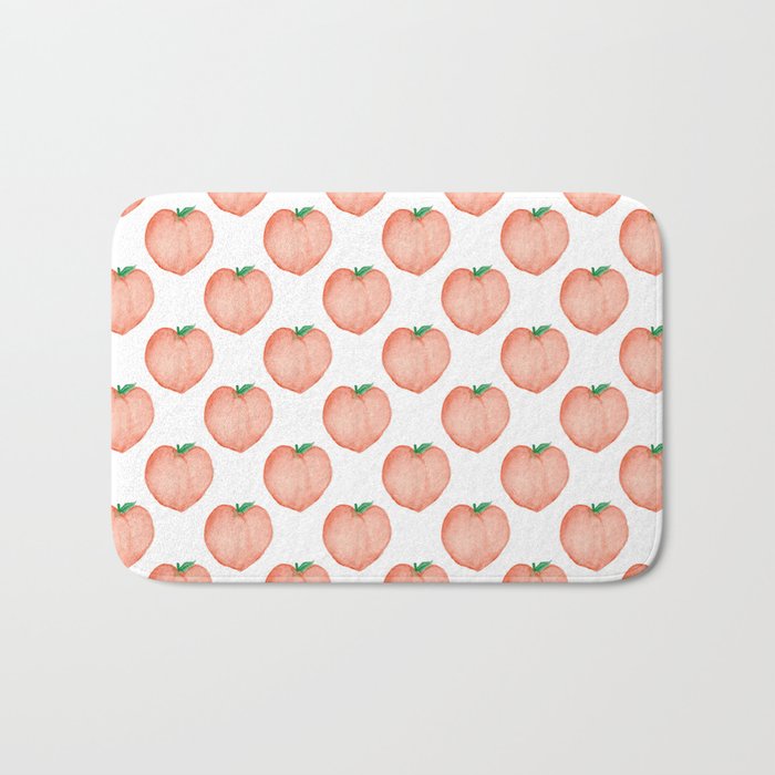 Watercolour Peach Bath Mat By Feebleplatypus Society6