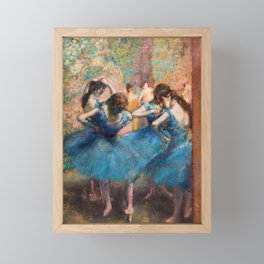 Edgar Degas - Dancers in blue Framed Mini Art Print