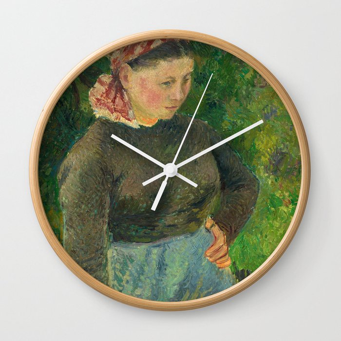 Peasant Woman, 1880 by Camille Pissarro Wall Clock