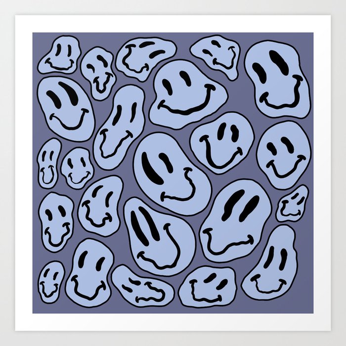 blue smilies Art Print