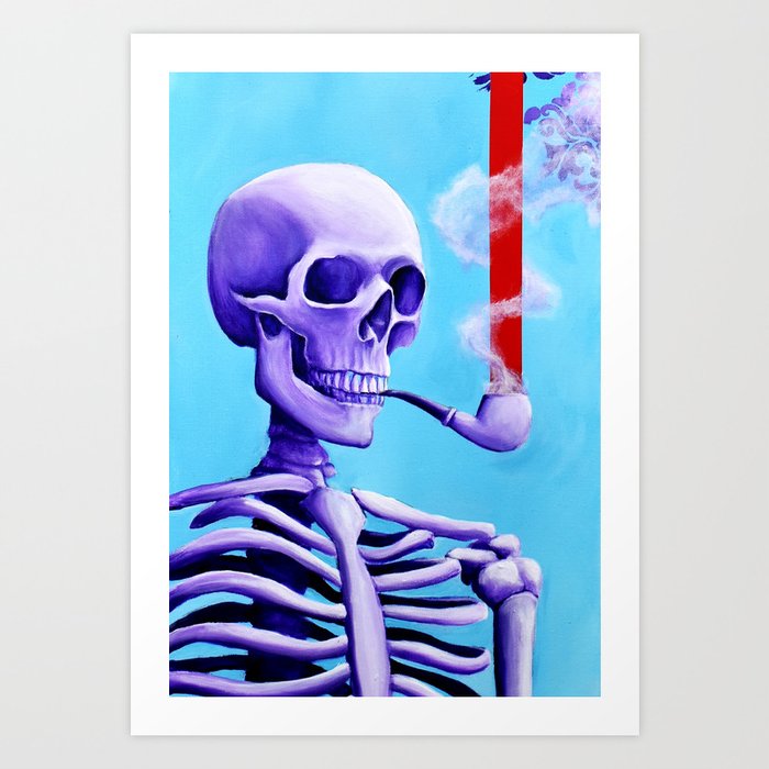 Smoking Skelly Art Print
