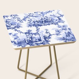 Blue Chinoiserie Toile Side Table