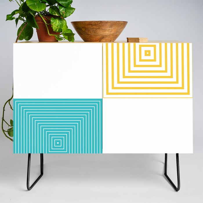 Colour Pop Squares - Turquoise and Yellow Credenza