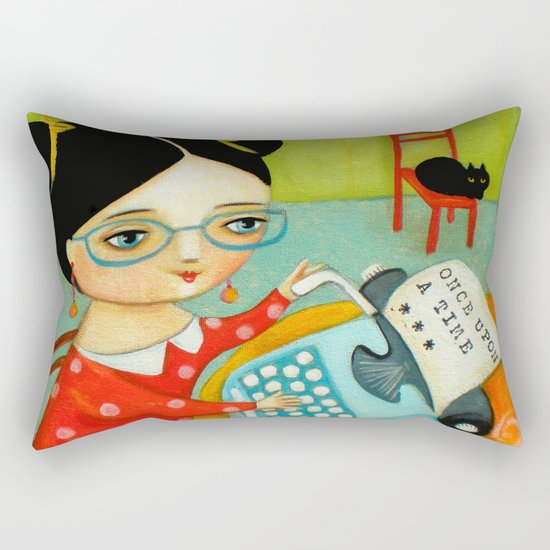 The writer of stories Rectangular Pillow