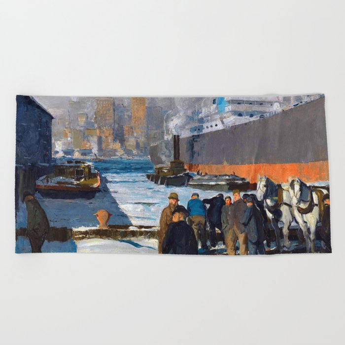 George Bellows Men of the Docks Beach Towel