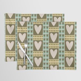Cute Hand-drawn Hearts Pattern Placemat