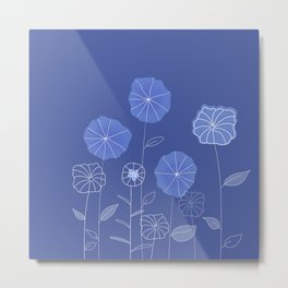 soft blue flowers Metal Print | Modernflowers, Garden, Minimalistfloral, Blue, Giftforwomen, Naturelovers, Graphicdesign, Floralthemed, Couple, Flowers 