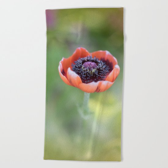 Tiny poppyblossom in LOVE Beach Towel