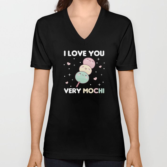 I Love You Very Mochi - Kawaii Mochi Ice Cream V Neck T Shirt