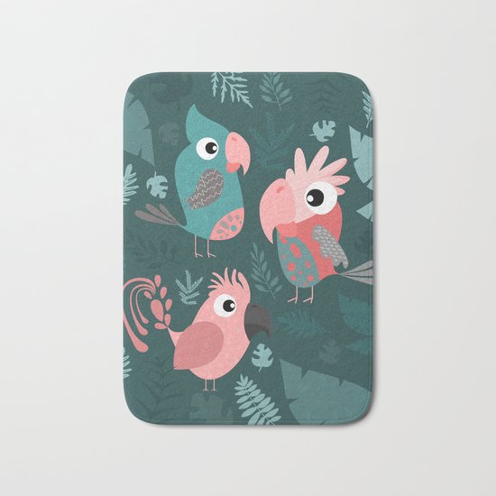 TROPICAL PARROTS Bath Mat