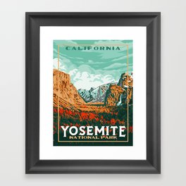 Yosemite National Park Original WPA Poster Vintage Style  Framed Art Print