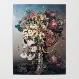 Flower skull Poster
