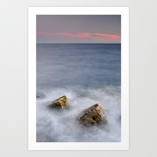 Two stones at sunset Art Print