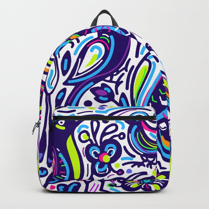 exotic bird pattern Backpack