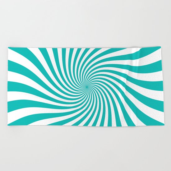 Swirl (Tiffany Blue/White) Beach Towel