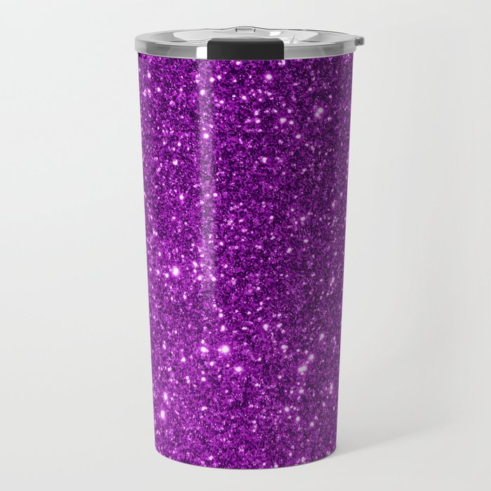 Purple Sparkly Glitter Travel Mug
