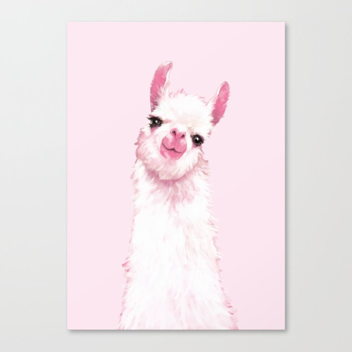 Llama Pink Canvas Print