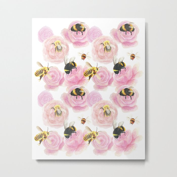 Busy Bees Metal Print
