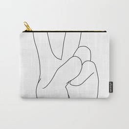 paix Carry-All Pouch | Minimalist, Simple, Minimal, Abstract, Hand, Peace, Black   White, Black And White, Drawing, Minimalism 