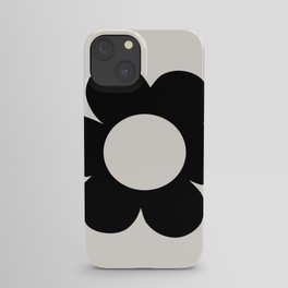 La Fleur | 03 - Retro Flower Print Black And White Modern Abstract Floral iPhone Case