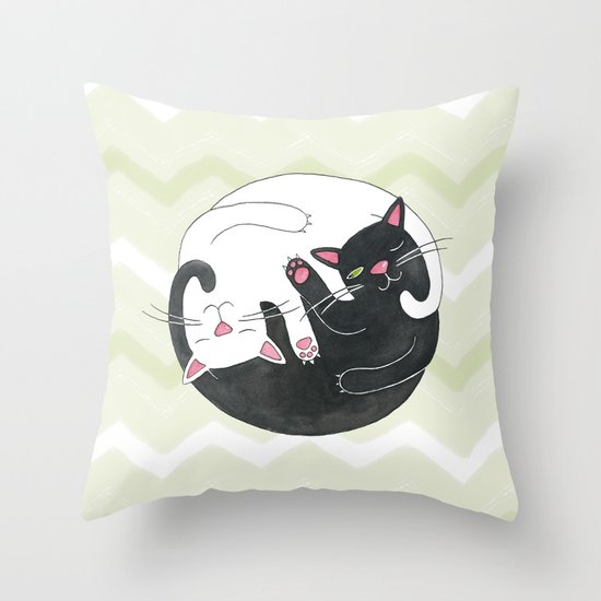 Cat Philosophy Throw Pillow
