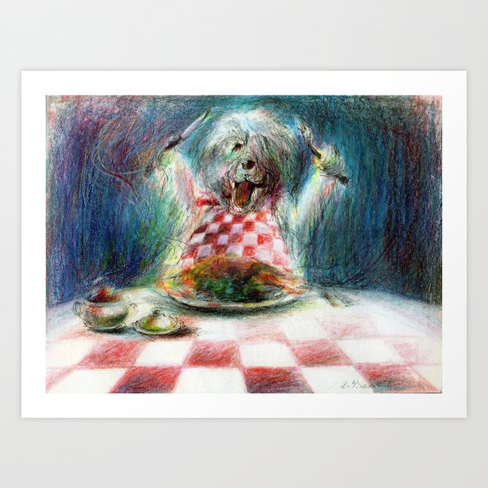 Cooking for the Family Dog Art Print