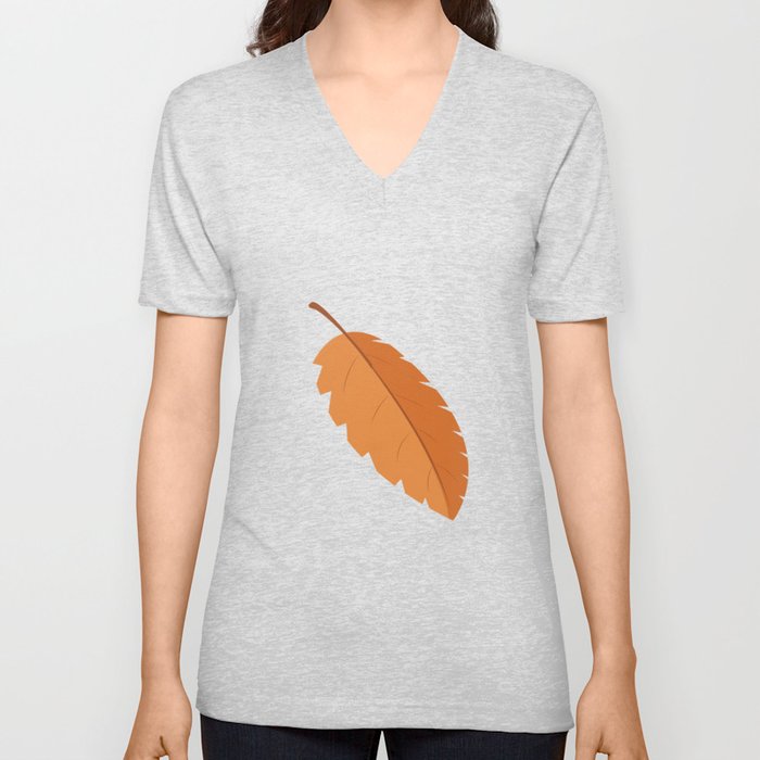 Fall Leaf V Neck T Shirt