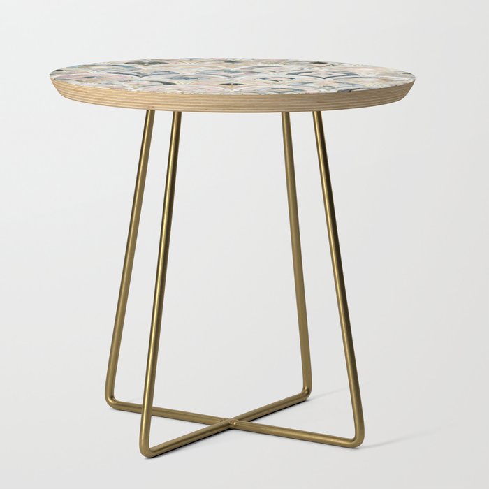 Art Deco Marble Tiles in Soft Pastels Side Table
