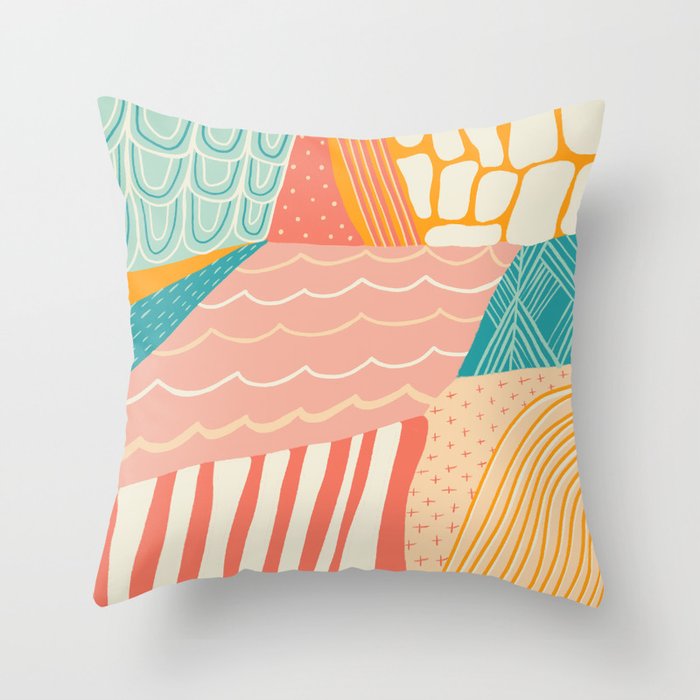 beach quilt Throw Pillow