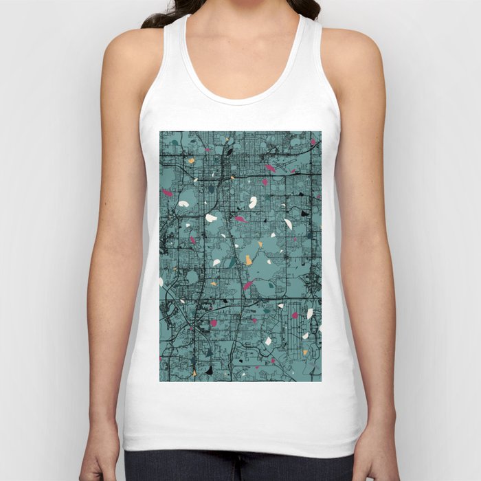 Orlando USA. City Map - Blue Terrazzo Collage Tank Top