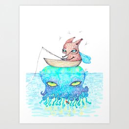 Summer fishing Art Print