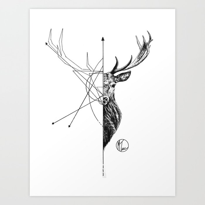 Deer Lines Art Print By Mtdrawingfr Society6,Bald Eagle Line Drawing