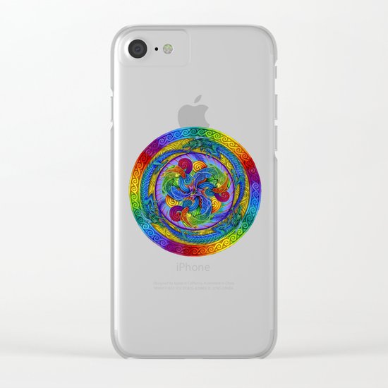 Epiphany Dragon Fish Psychedelic Mandala Clear iPhone Case