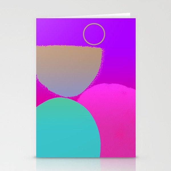 Colorful 80s Arches and Circles Balance Stationery Cards