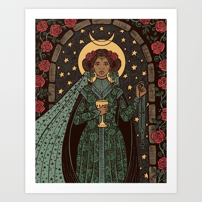 Our Lady Queen of Cups Art Print