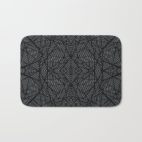 Ab Lace Black and Grey Bath Mat