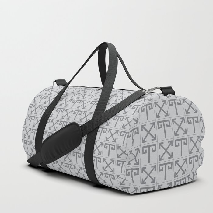 Subtle Aries symbol pattern. Digital Illustration Background Duffle Bag