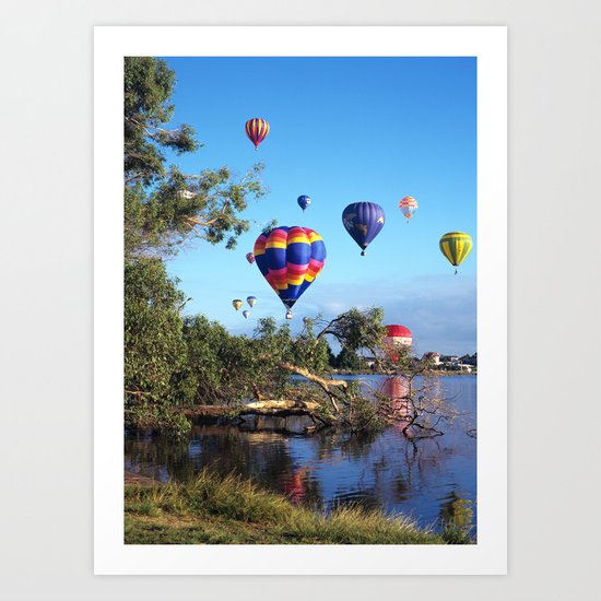 Hot air balloon scene Art Print