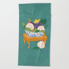 Minhwa: Fruits on the Paw Table A Type Beach Towel