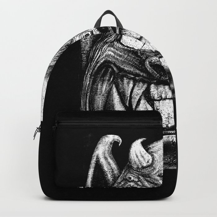 backpack with monster face