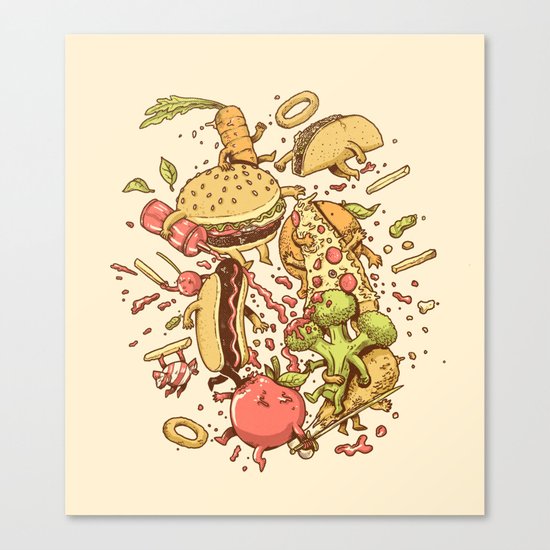 Food Fight Canvas Print