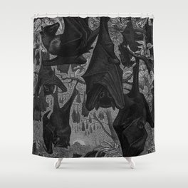 Gothic Bats Illustration  Shower Curtain