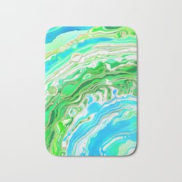 Indestructible Surface Bath Mat | Turquoise, Art, Digital, Oil, Digitalpour, Watercolor, Blue, Pour, Waves, Pourpainting 