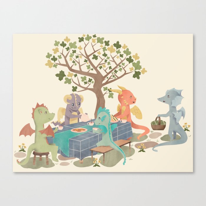 Dragon Tea Party Canvas Print